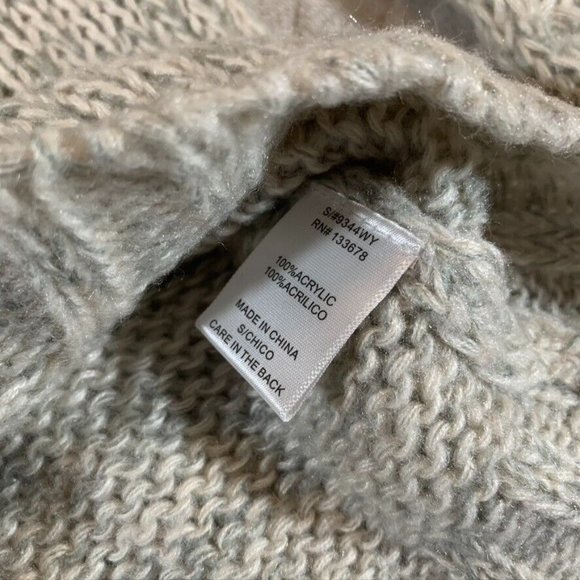 Love Tree Womens Small Sweater Gray Sparkle Cable Knit Crew Neck Acrylic - Picture 5 of 11